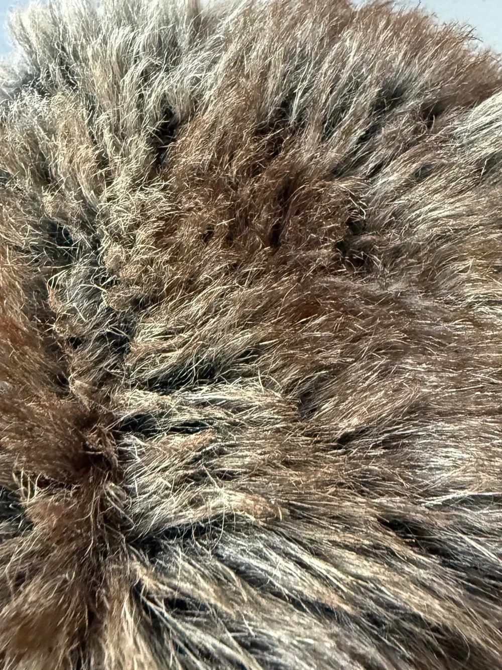 Faux Fur Bear Hood with Mittens - Black and Brown